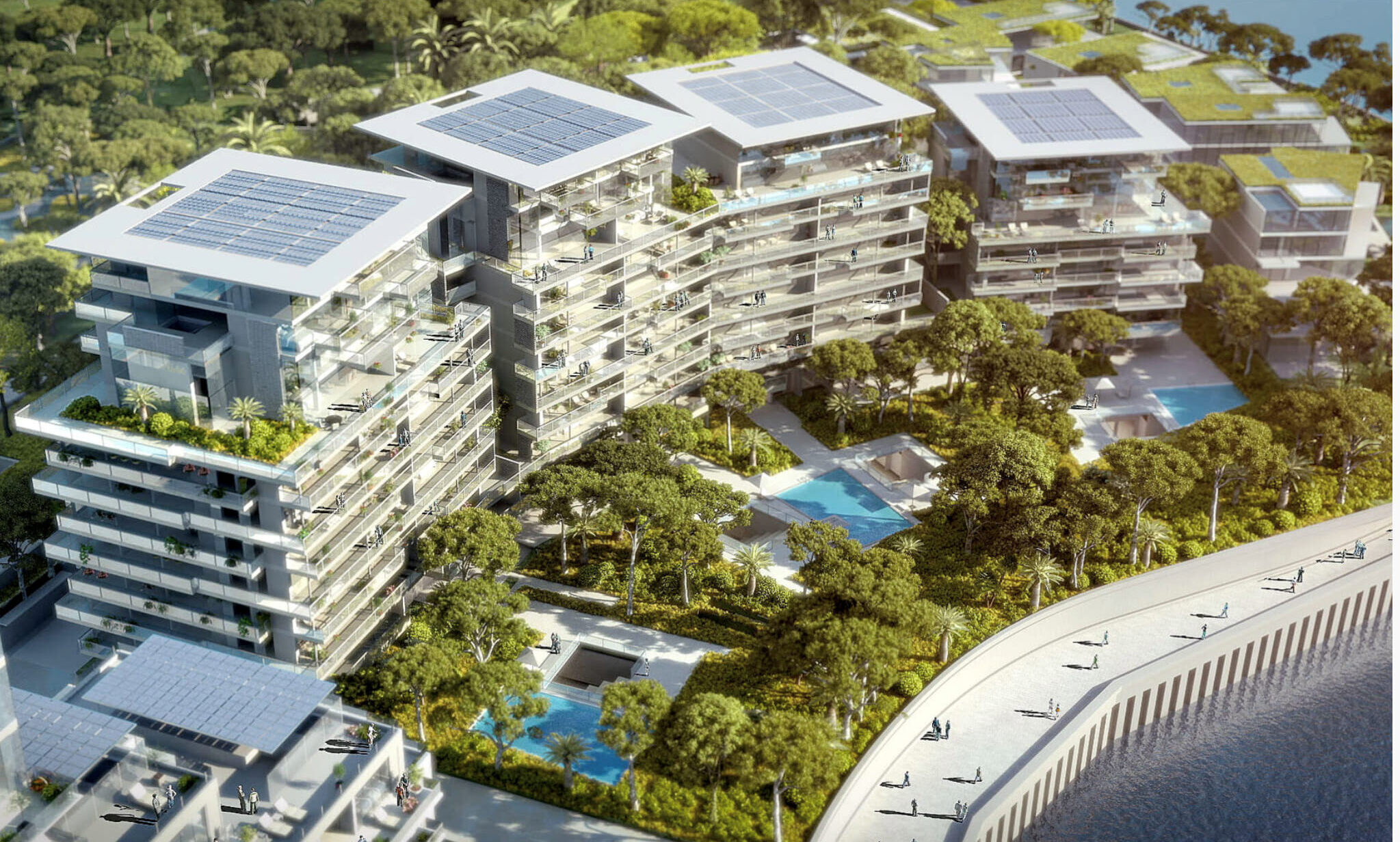 Les Jardins d'Eau building complex in Mareterra