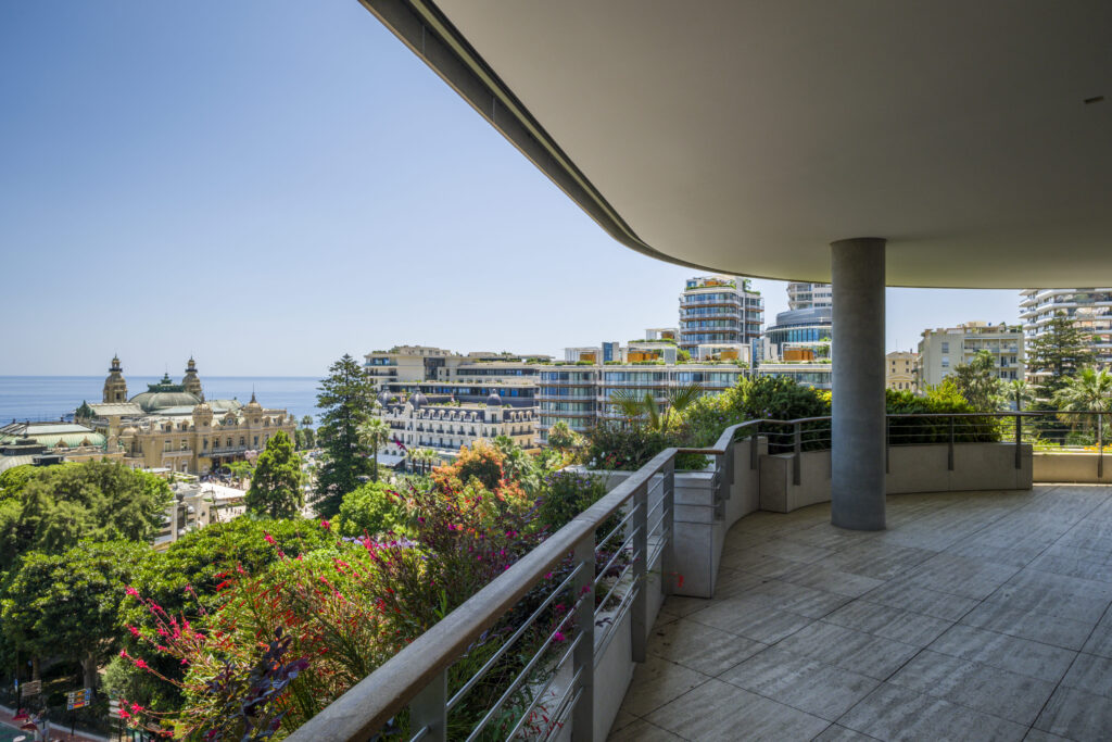 View from the balcony of La Petite Afrique building in Carré d'Or Monaco