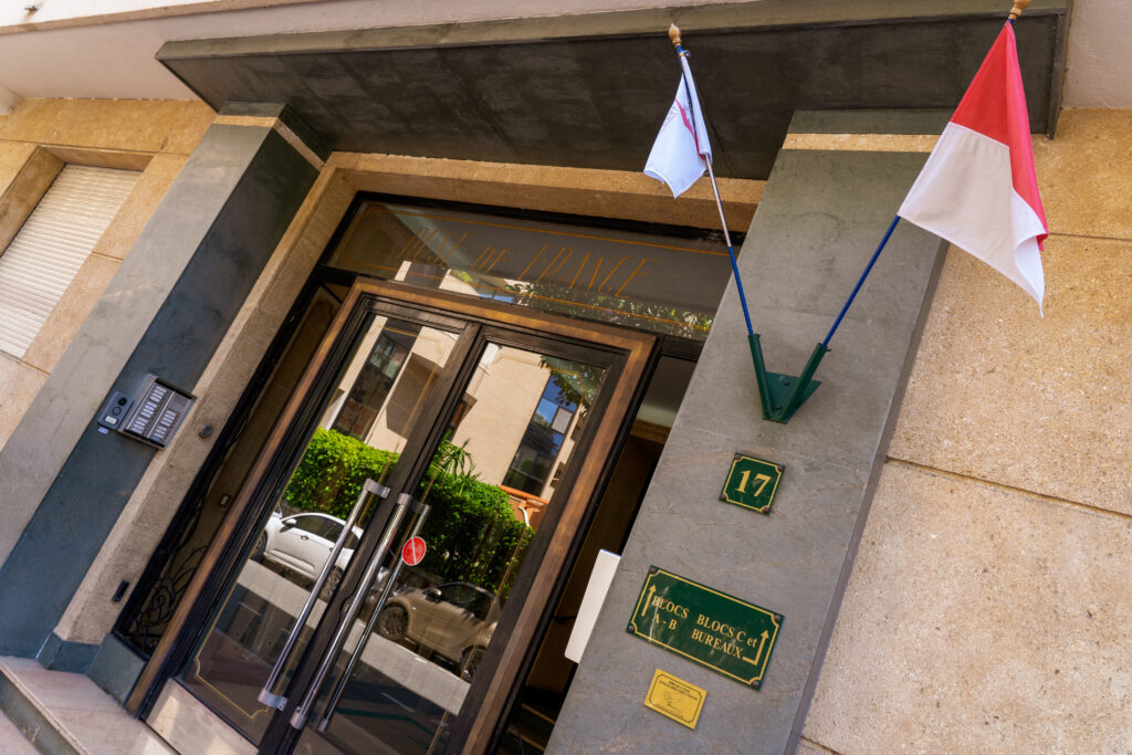 Entrance to Rose de France building Monaco