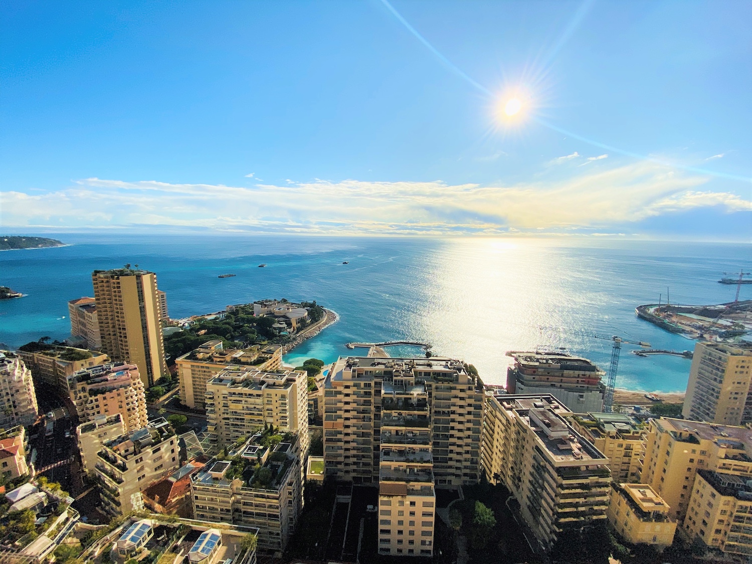 Sea view from Tour de l’Annonciade overlooking Larvotto Monaco