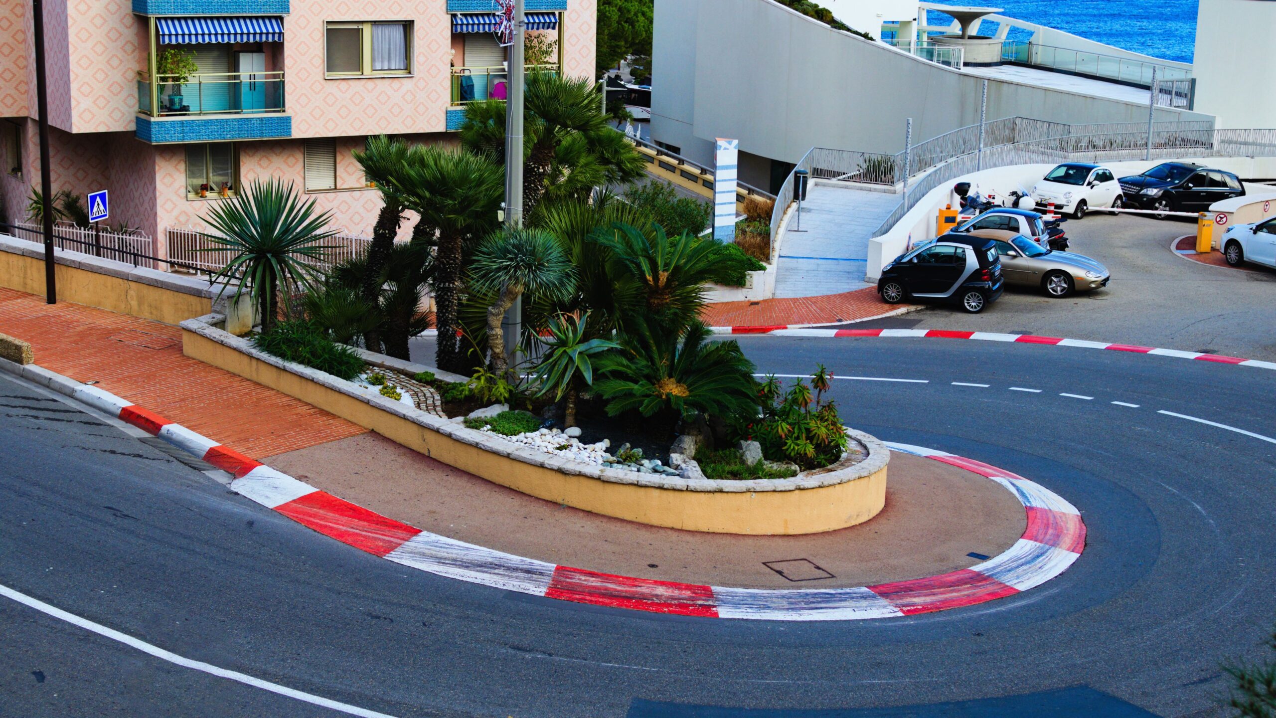 Fairmont Hairpin of the Monaco Grand prix track pictured in front of Fairmont