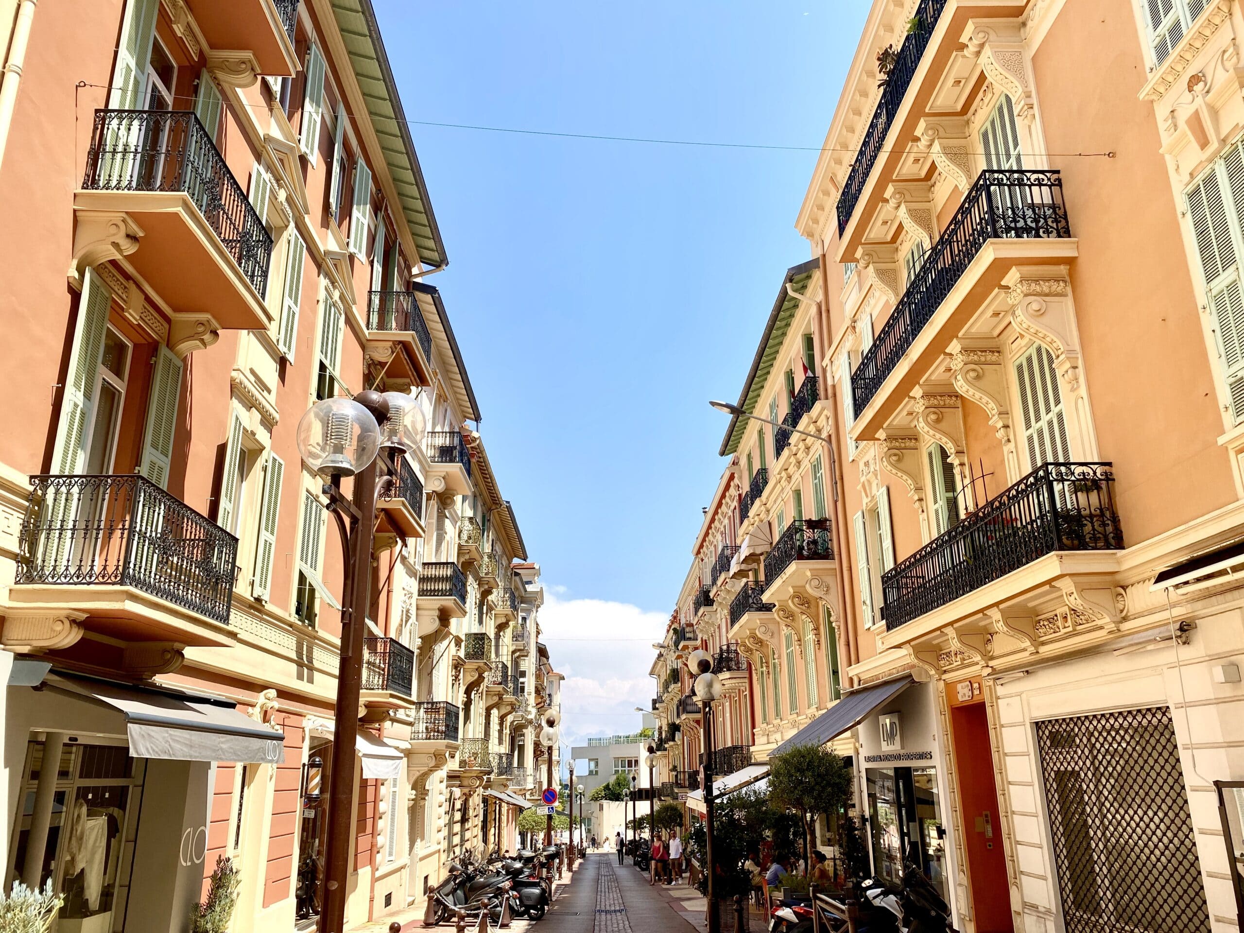 Belle Époque buildings along Rue Princesse Caroline in La Condamine Monaco