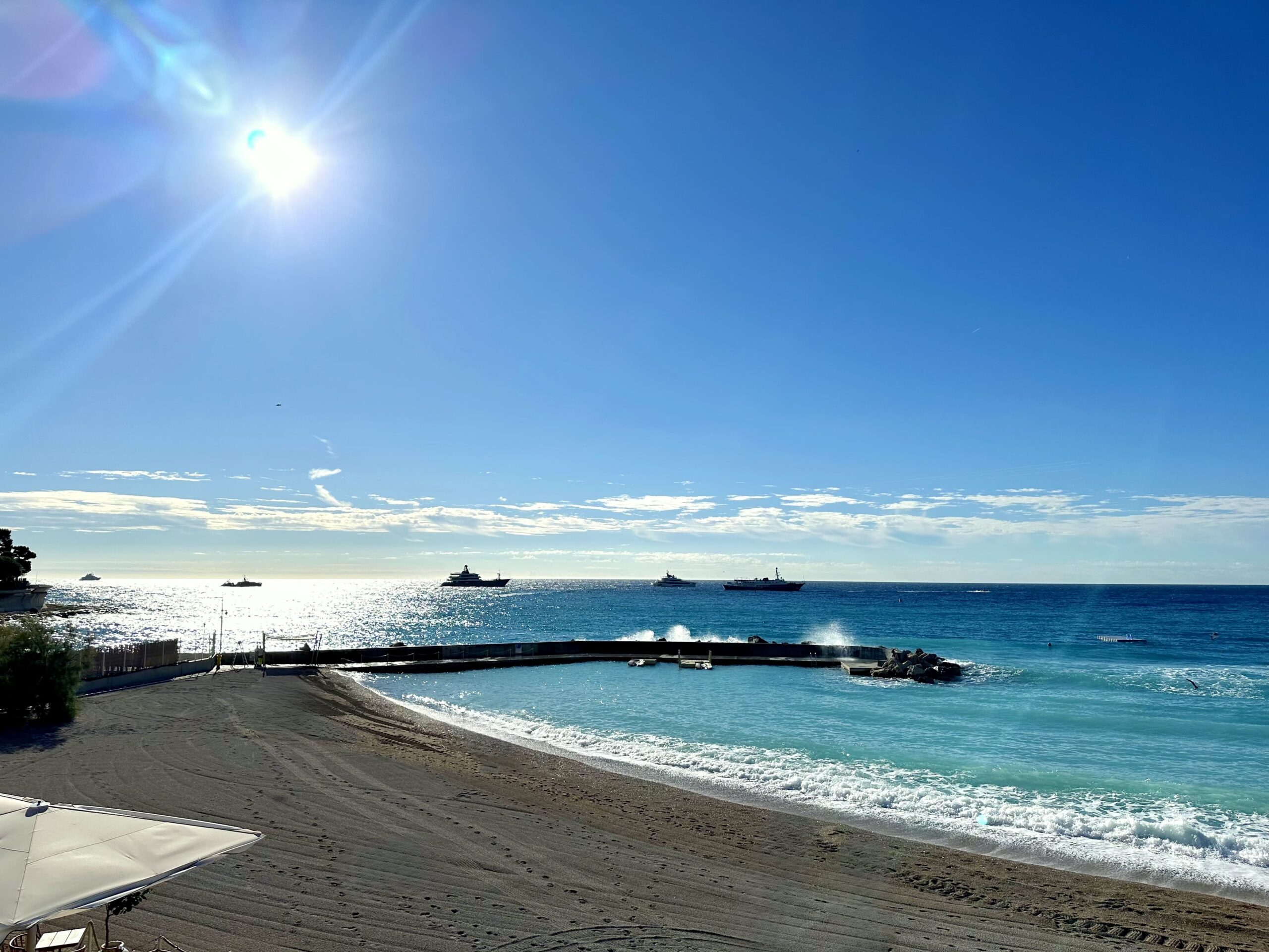 Larvotto Beach with Mediterranean Sea view in Monaco
