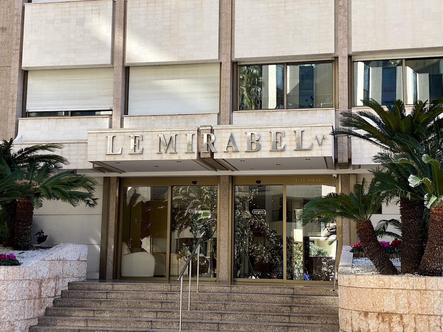 Entrance of Le Mirabel residential building in Monte-Carlo Monaco