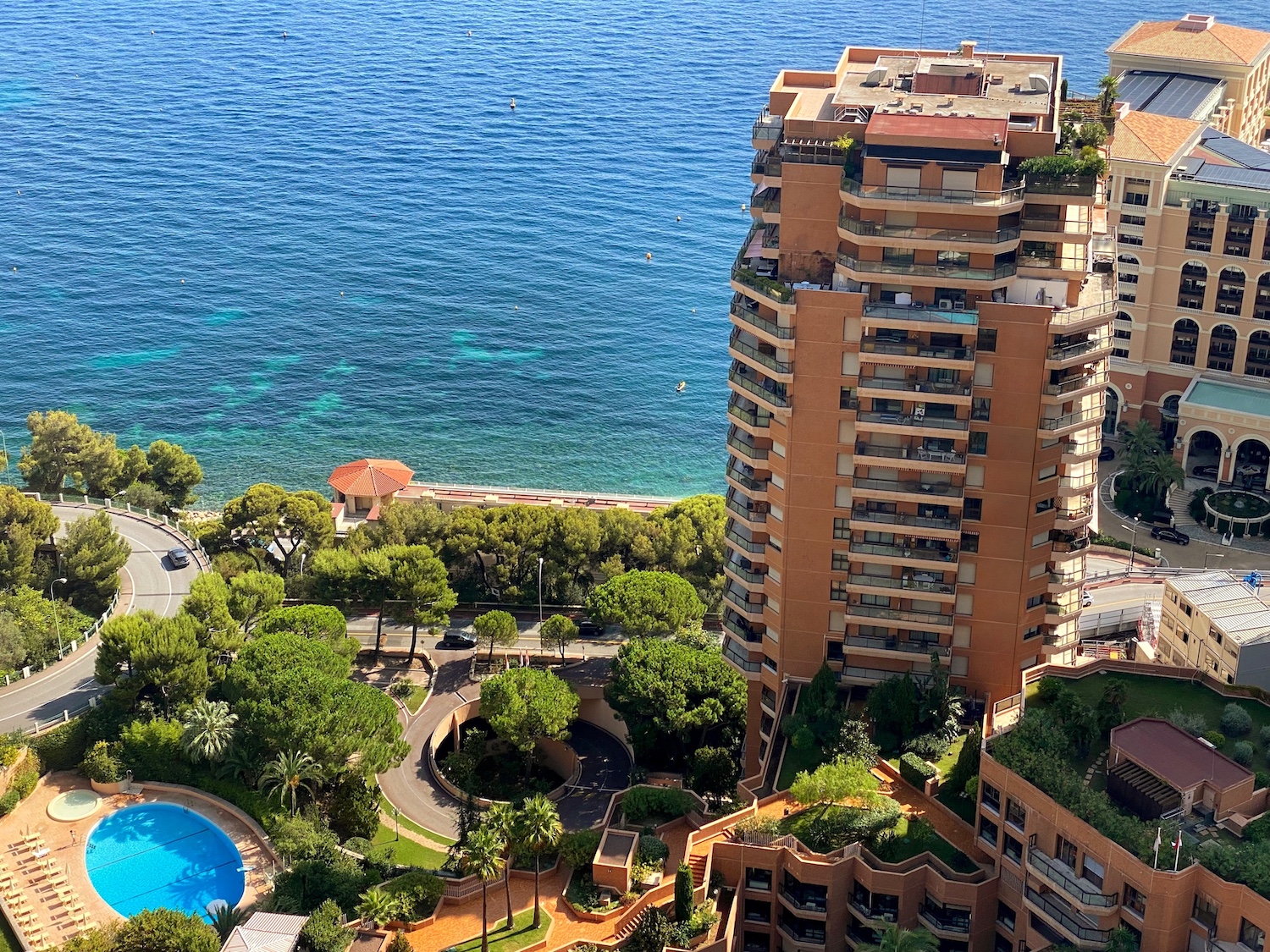 Monte Carlo Sun residential tower facade in La Rousse Monaco