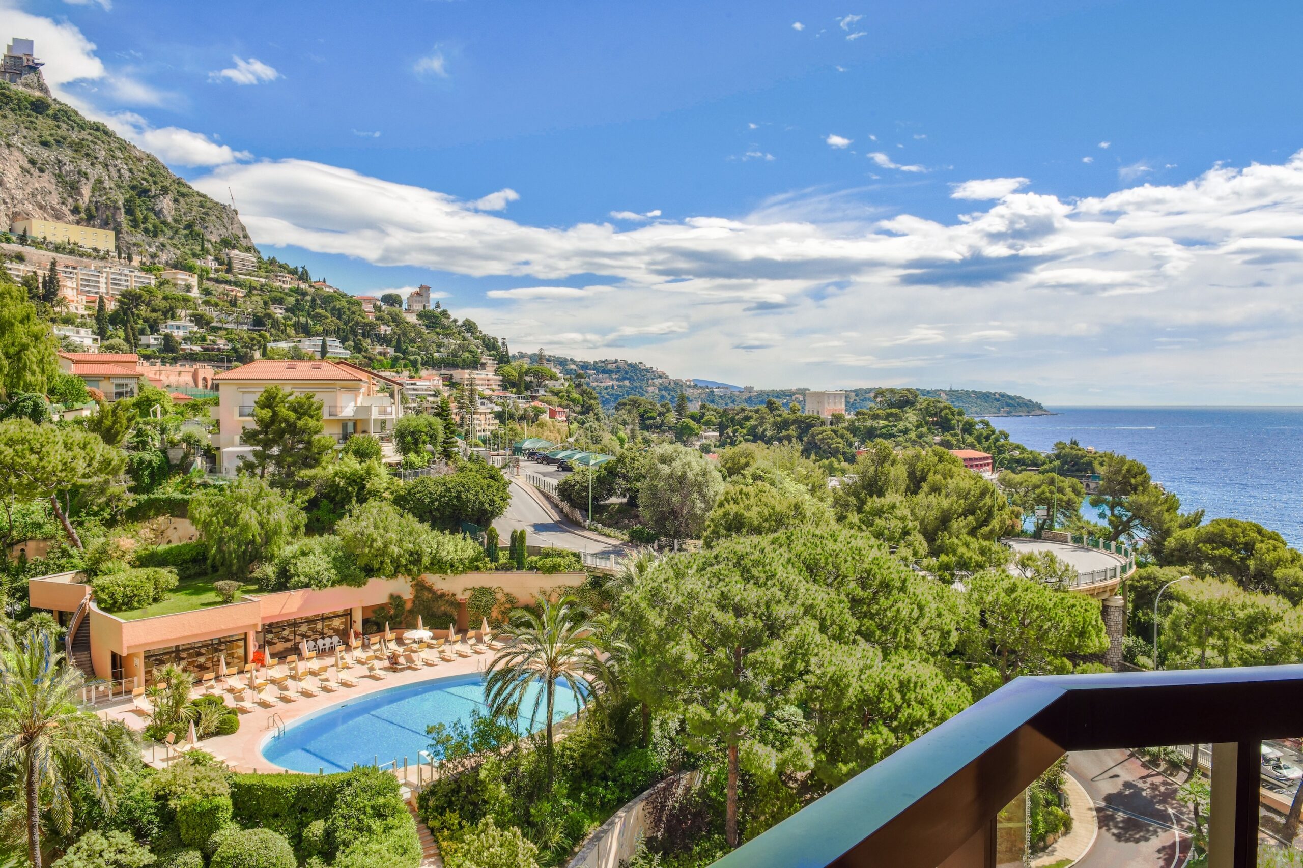 The view over the pool from Monte Carlo Sun building