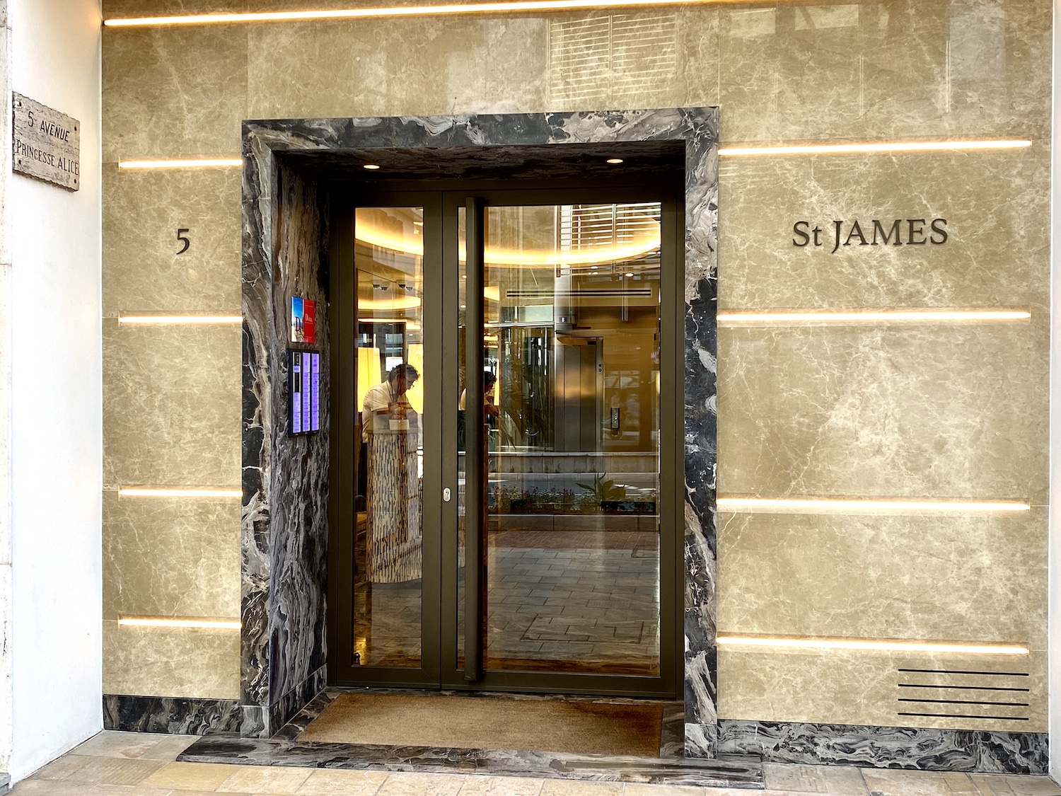Entrance of St James residential building in Monte-Carlo Monaco