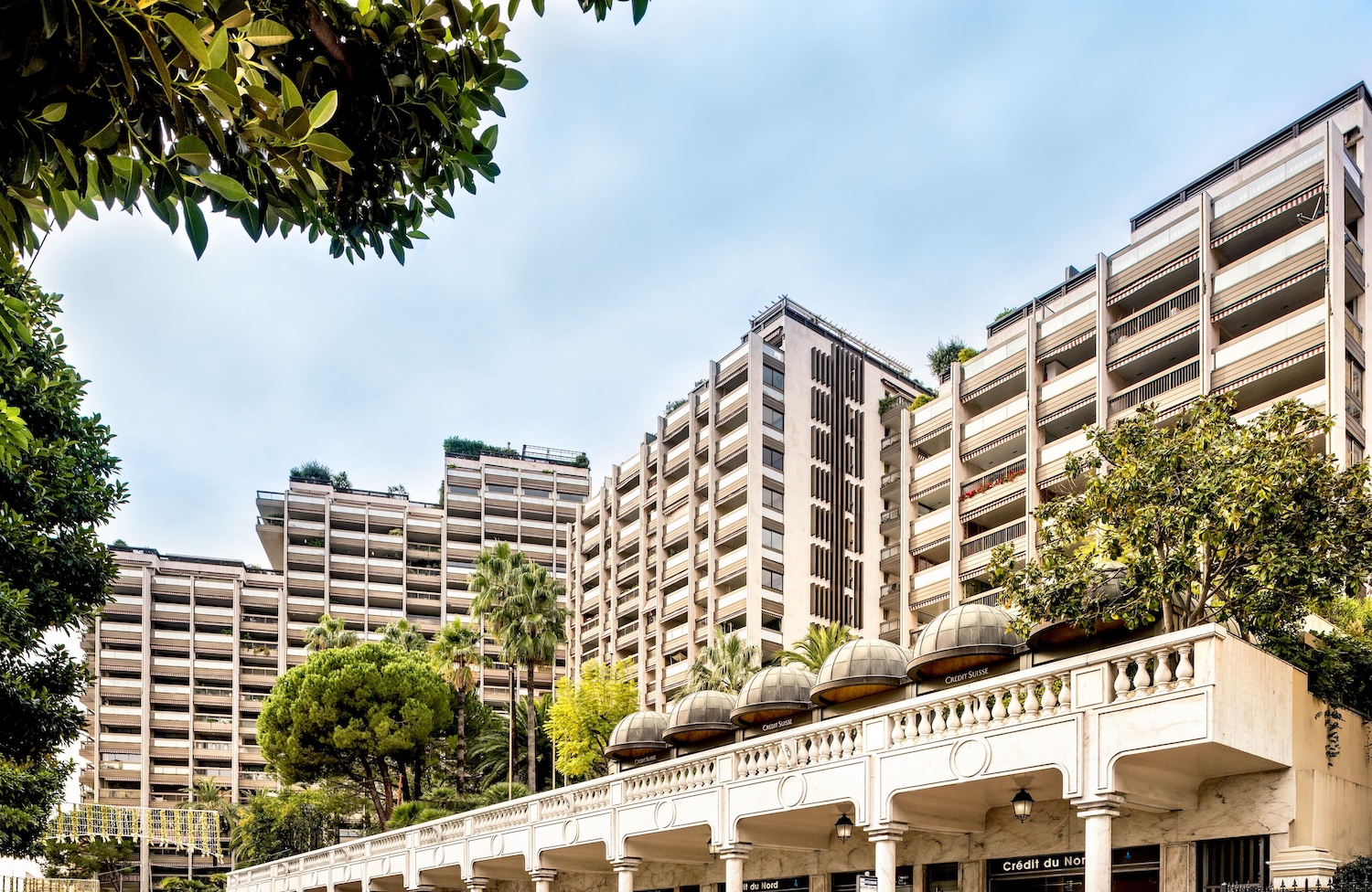 Park Palace residential building facade in Monaco’s Carré d’Or district