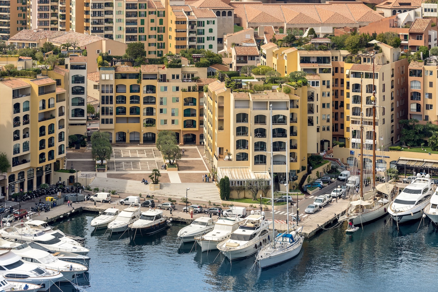 Le Raphaël residential building overlooking Fontvieille harbour in Monaco