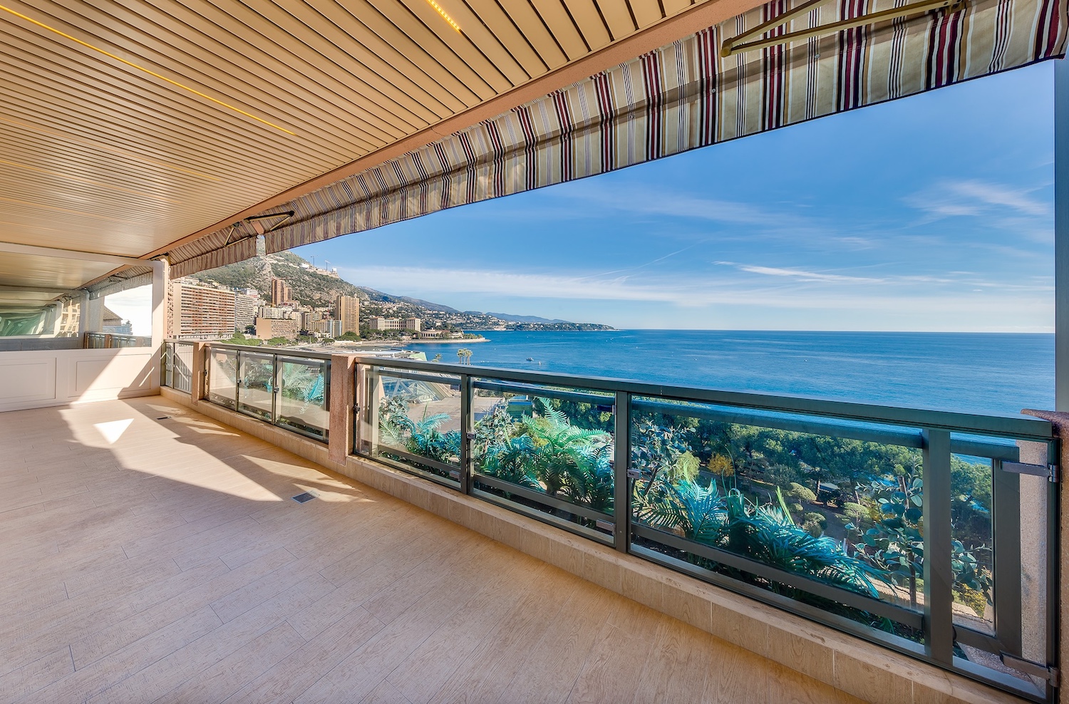 Sea view from terrace at La Réserve residence Monaco
