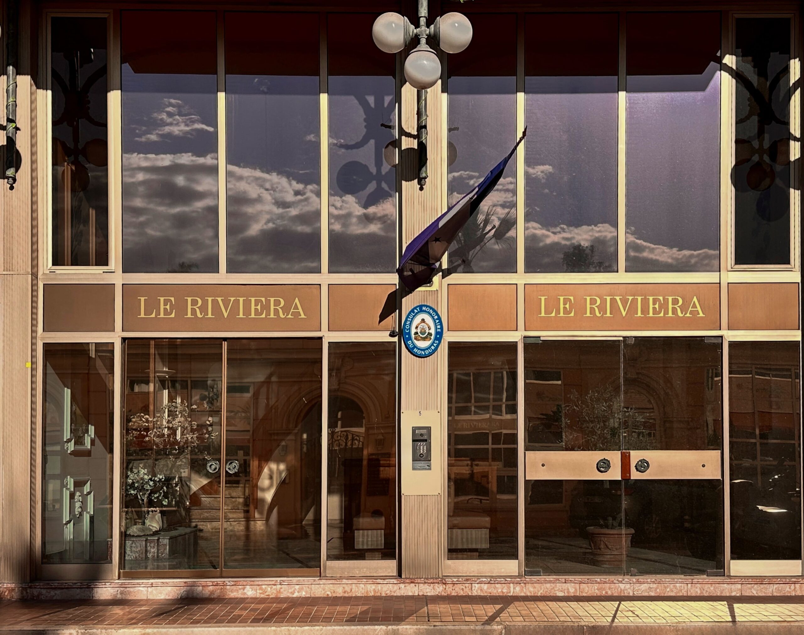 Entrance of Le Riviera residential building in Monte-Carlo Monaco