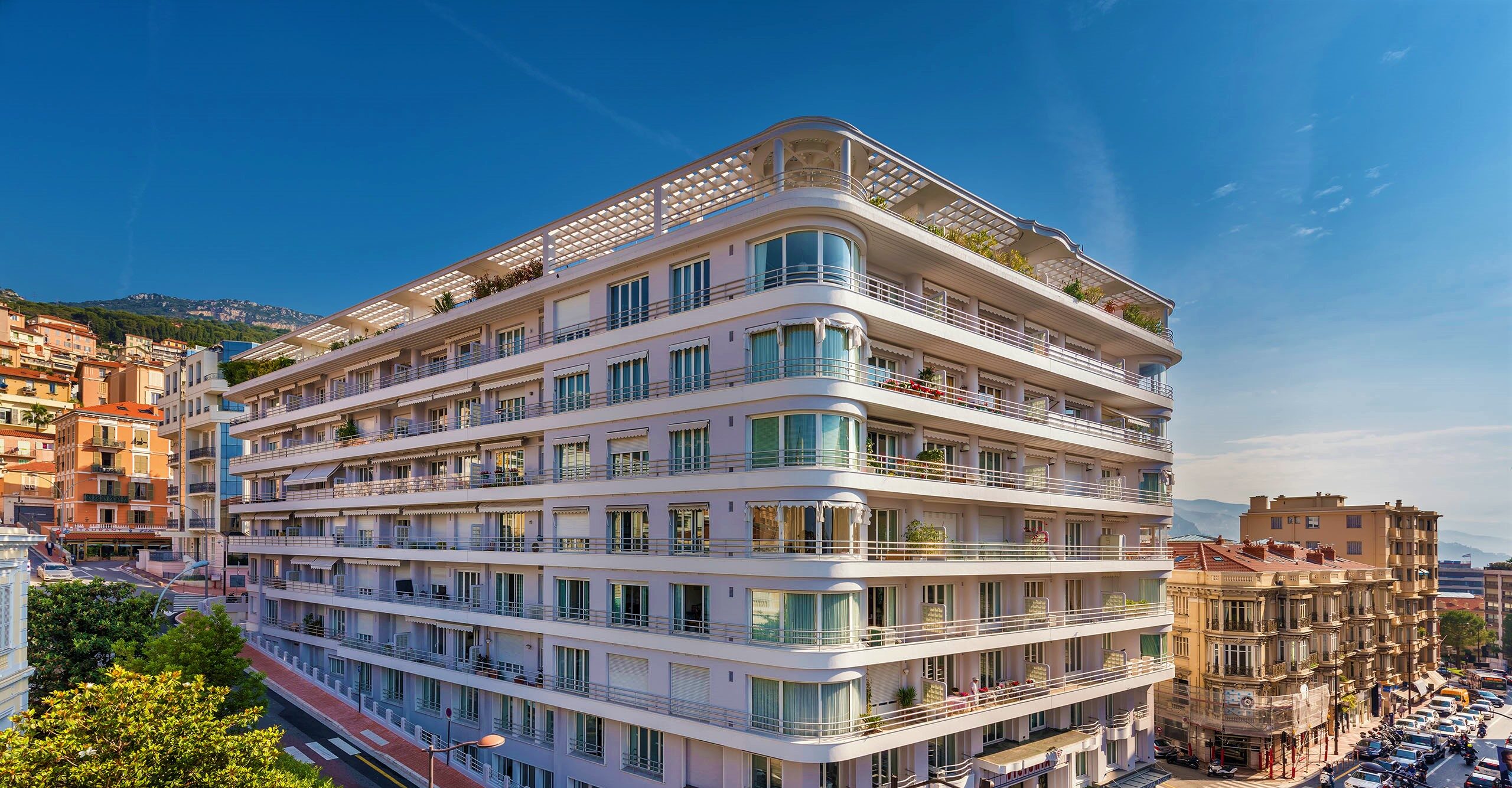 Trocadero residential building façade in Monte-Carlo Monaco