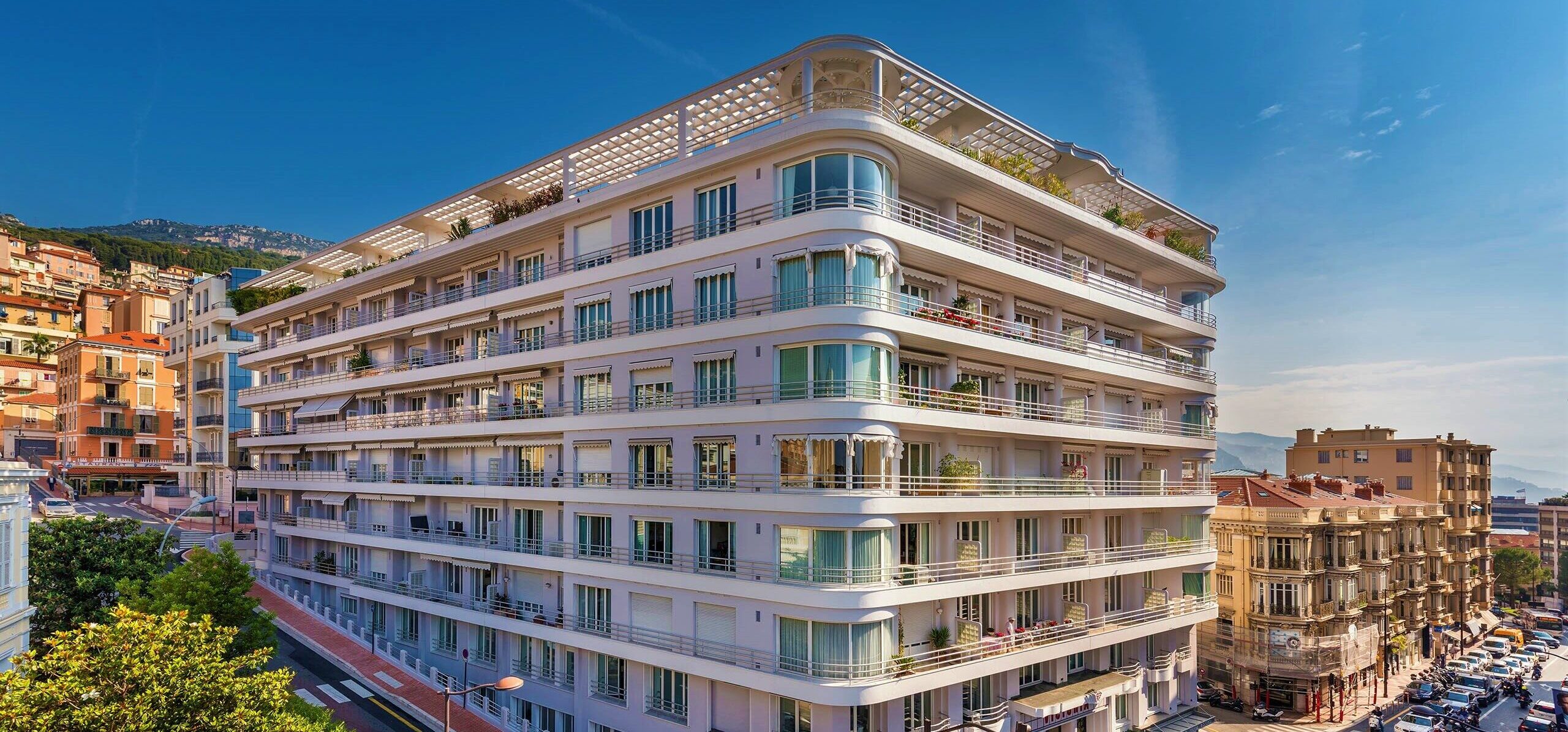 Trocadero residential building façade in Monte-Carlo Monaco