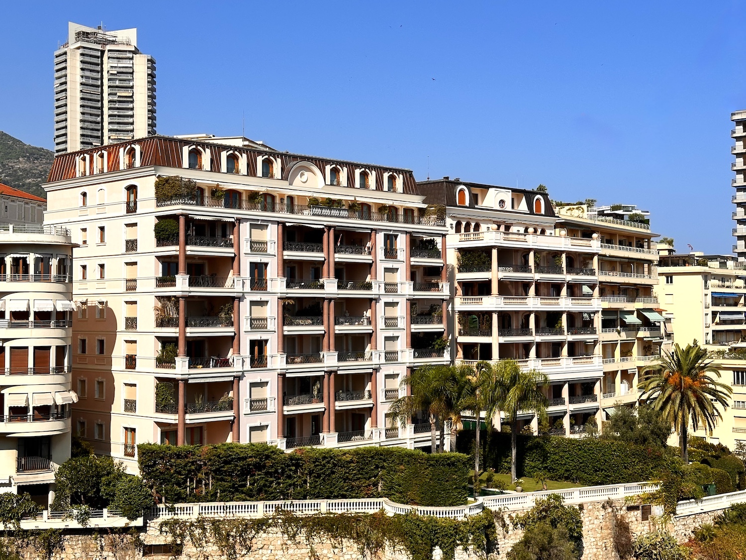 Villa de Rome residential building façade in Monaco