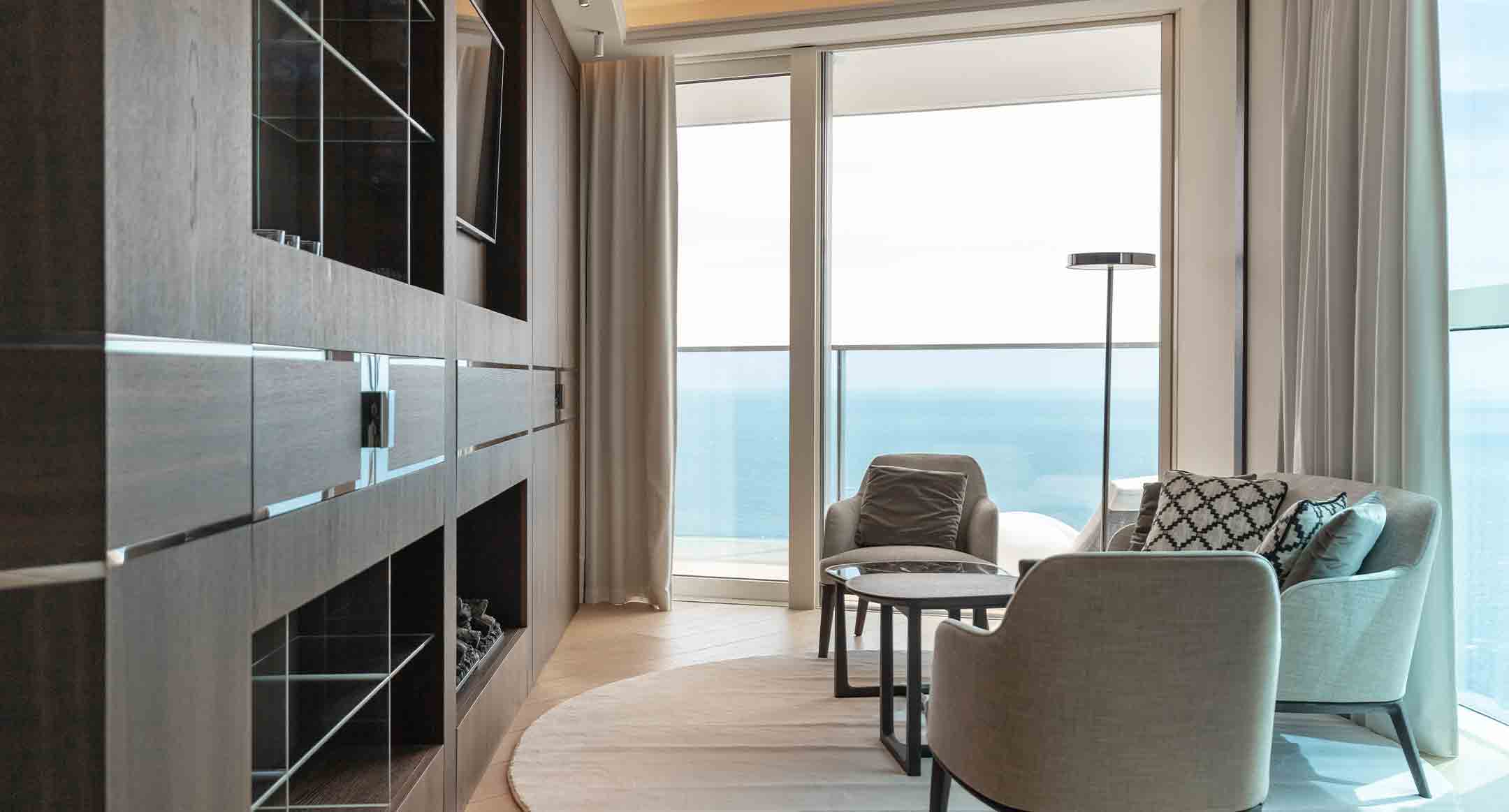 sea view from a luxury bedroom in Tour Odeon