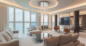 Luxury living room in a sale apartment in Tour Odeon