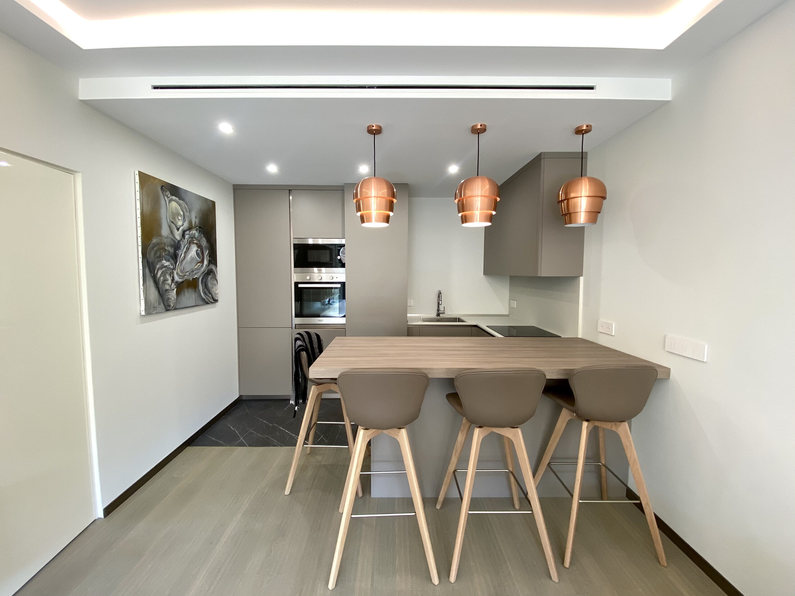 Kitchen area of Chateau Amiral 1-bedroom apartment in Monaco