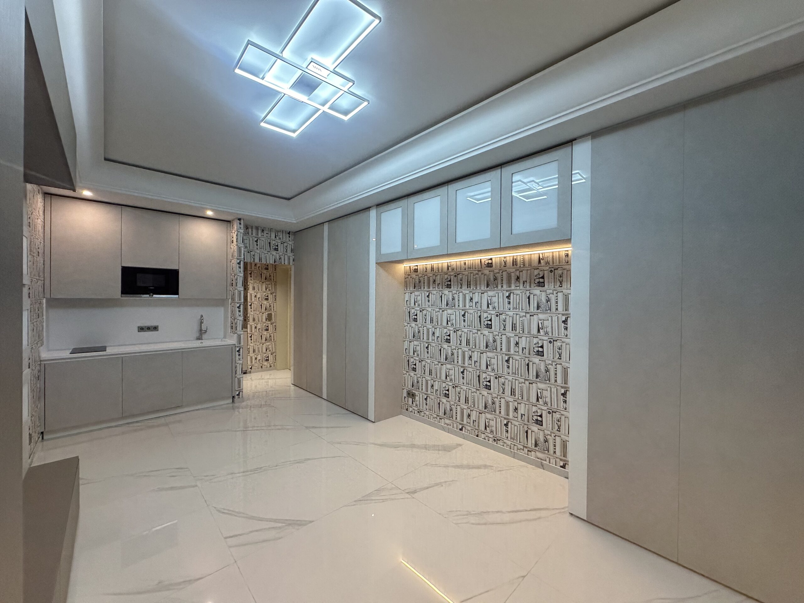 Living space of a studio in Villa Palazzino in Monaco