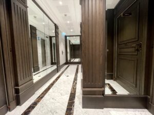 Entrance and the corridor in Villa Palazzino