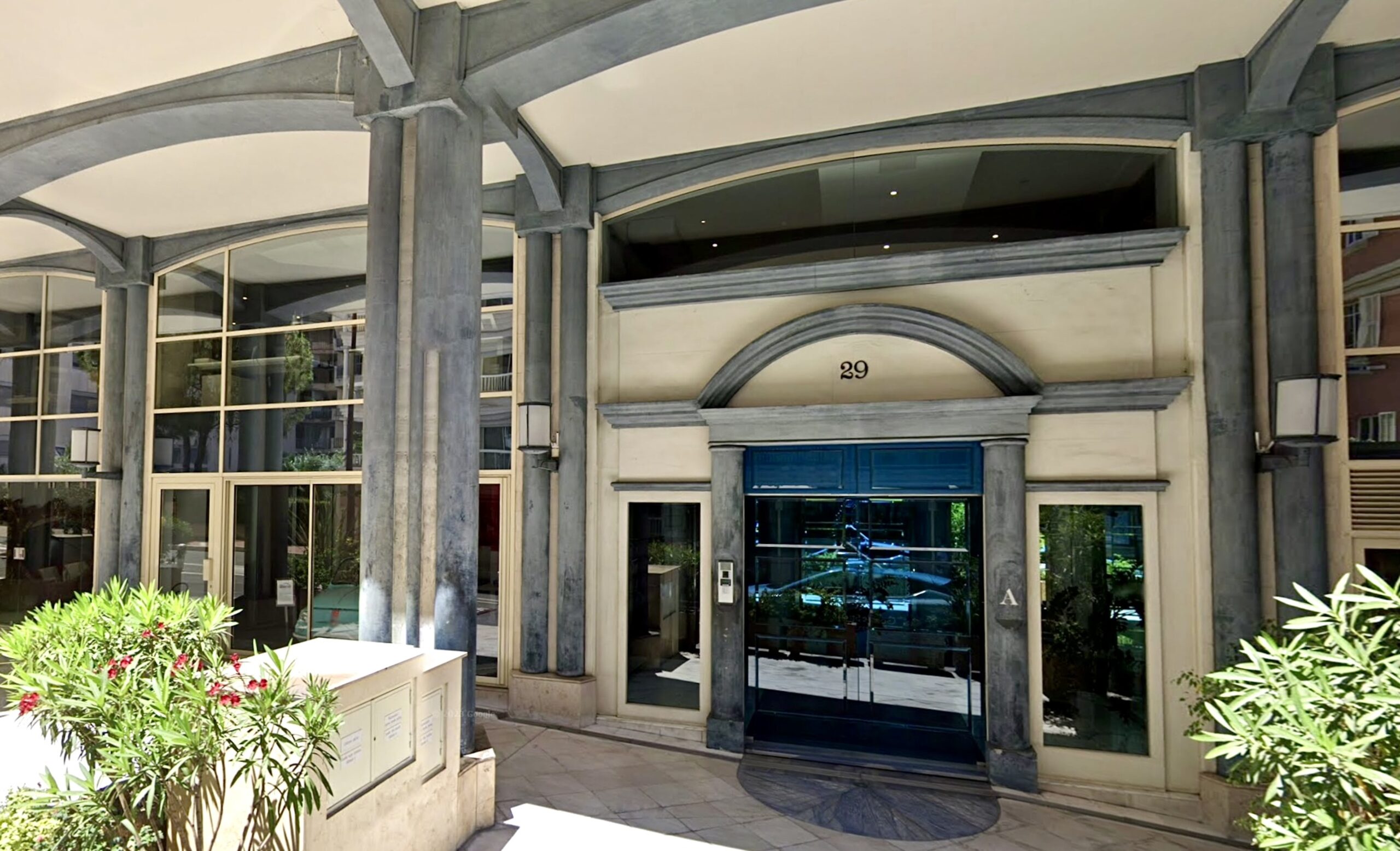 Rocazur building front door pictured from the side
